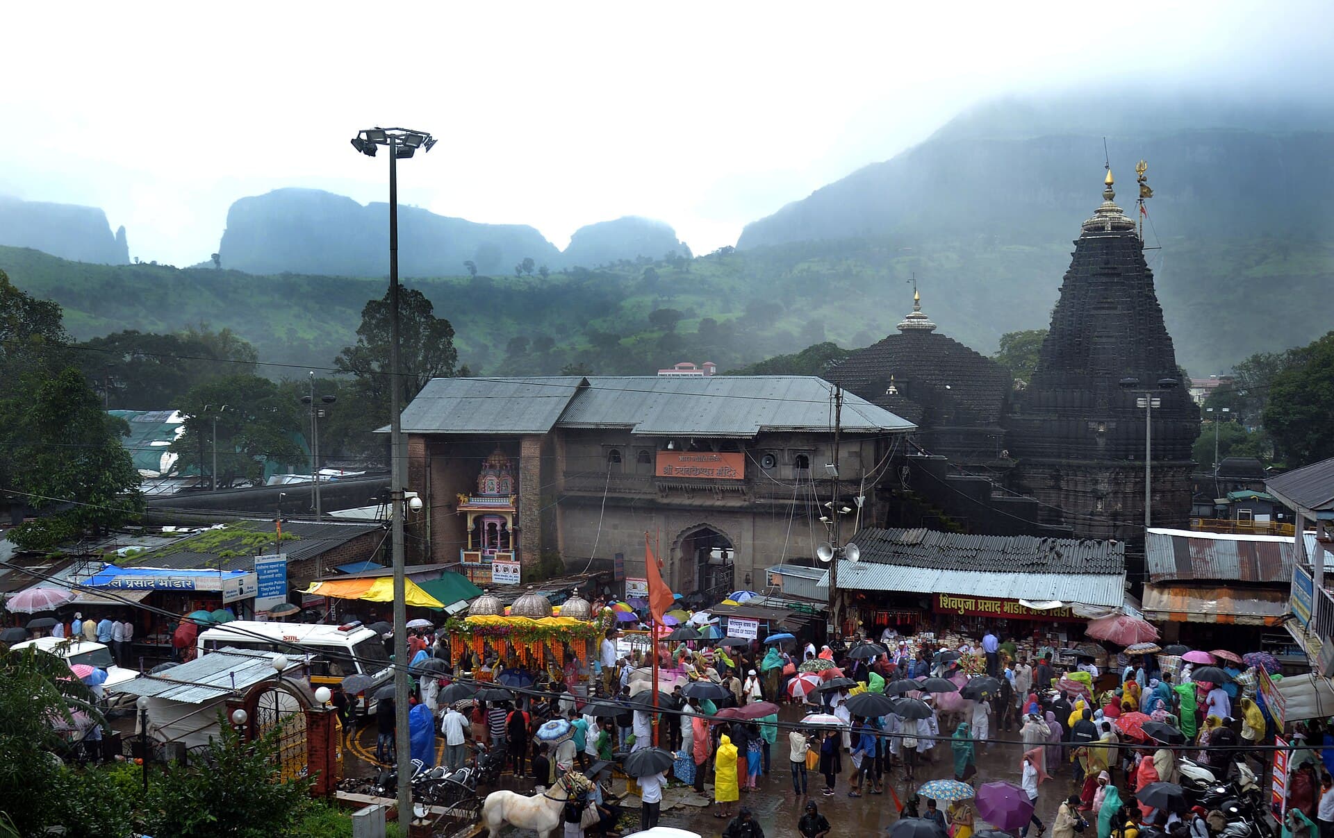 The Trimbakeshwar temple near Nashik below the Brahmagiri hills